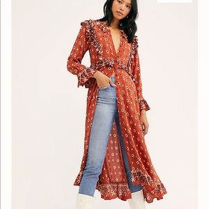 Free People Calico Skies Midi Dress XS